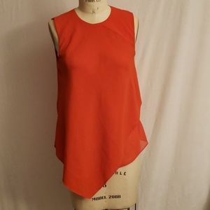 Rachel Roy tomato red asymmetrical tank